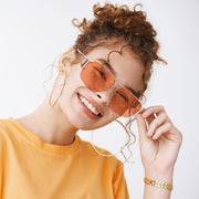 ÉÌƷͼƬ 24 | B0CP2666ZB | FEISEDY Trendy Aviator Sunglasses for Women Men Retro Metal Rimless Frame Square Shades B2985