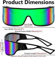 ÉÌƷͼƬ 20 | B0D3PKKSD9 | FEISEDY Trendy Futuristic Wrap Sunglasses Flat Top Mirrored One Piece Lens Reflective Sun Glasses for Women Men B0161