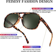 ÉÌƷͼƬ 44 | B0CB543WBD | FEISEDY Vintage Retro 70s Plastic Aviator Sunglasses Women Men Classic Large Squared Frame B2751