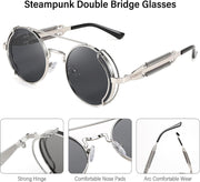 ÉÌƷͼƬ 20 | B0BD4MSMZQ | FEISEDY Aviator Sunglasses for Men Women Steampunk Round Metal Frame B2351