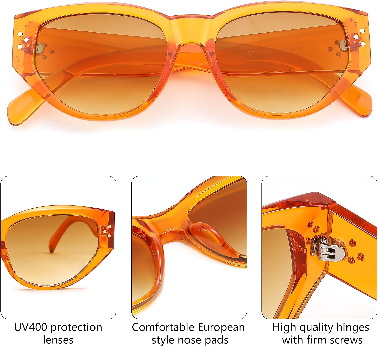 商品图片 19 | B0BZ8DL6L8 | FEISEDY Sunglasses Womens, Retro Cat Eye Sunglasses, Fashion Vintage Cute Stylish UV400 Sunnies B2365