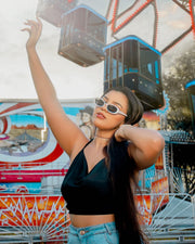 ÉÌƷͼƬ 16 | B09CPPH1XH | FEISEDY Retro 90s Oval Small Sunglasses Women Men Trendy Sunglasses Tinted Glasses B2801