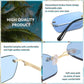 商品图片 52 | B0CY2Q4VW1 | FEISEDY Rimless Sunglasses Y2K Retro Small Narrow Rectangle Shades B2643