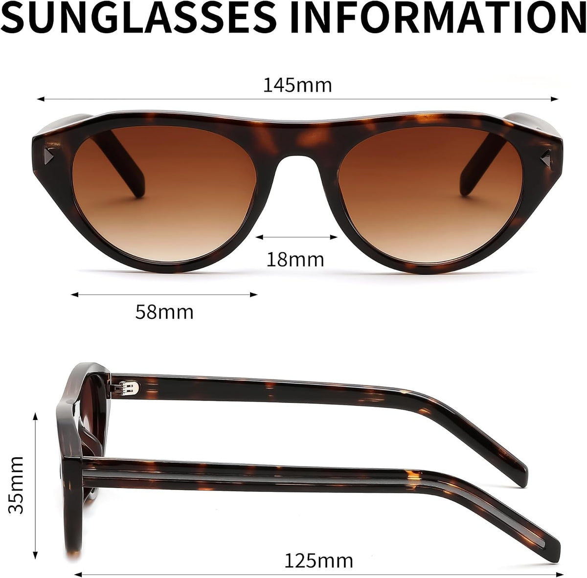 ÉÌƷͼƬ 20 | B0GSYML7HF | FEISEDY Retro Oval Cat Eye Sunglasses for Women Men B0411