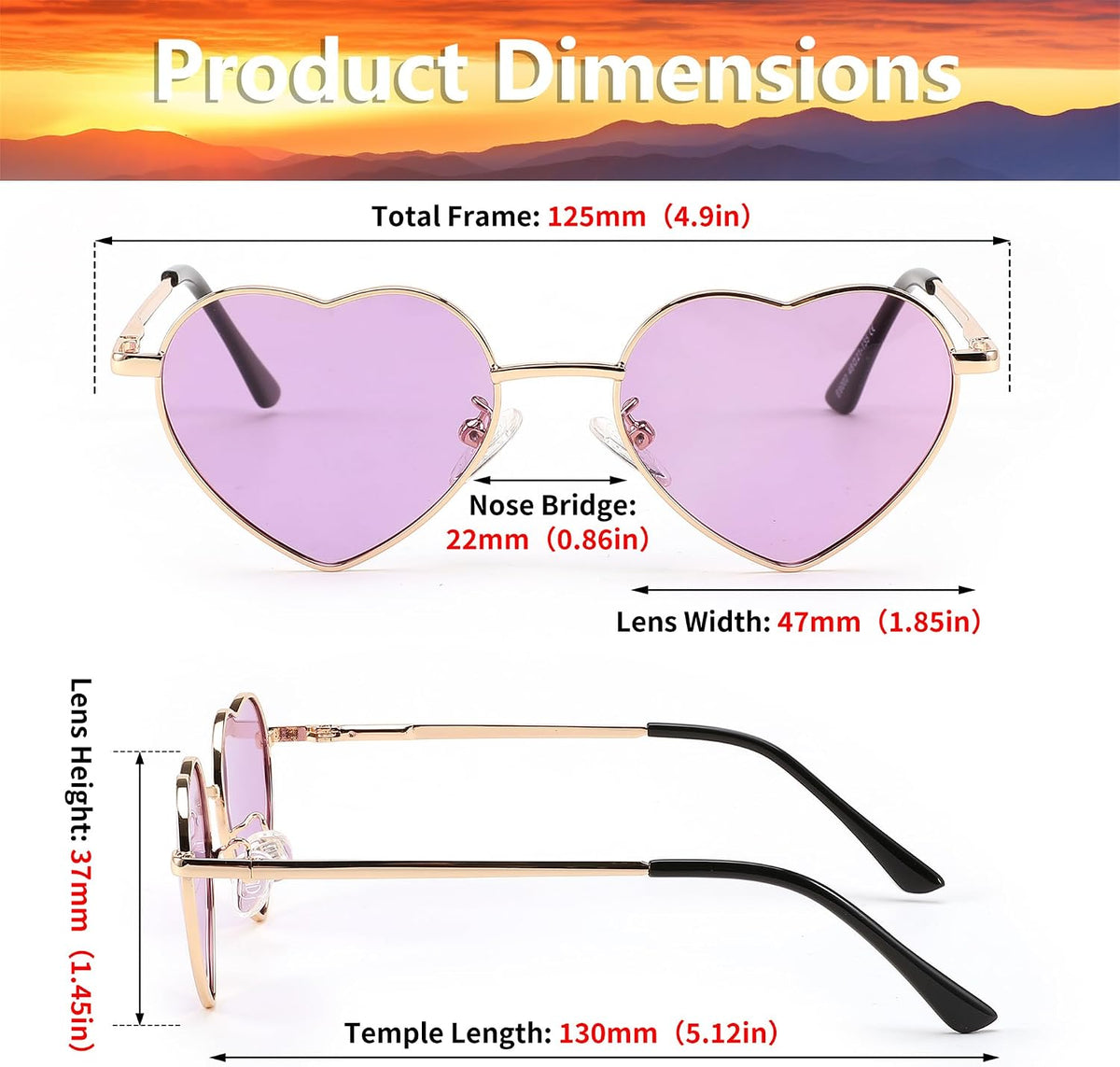 ÉÌƷͼƬ 6 | B0CGZFPWJZ | FEISEDY Polarized Heart Sunglasses for Women Men, UV400 Protection B2851