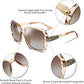 商品图片 102 | B079GT4RXH | FEISEDY Polarized Women Square Sunglasses Sparkling Composite Shiny Frame B2289