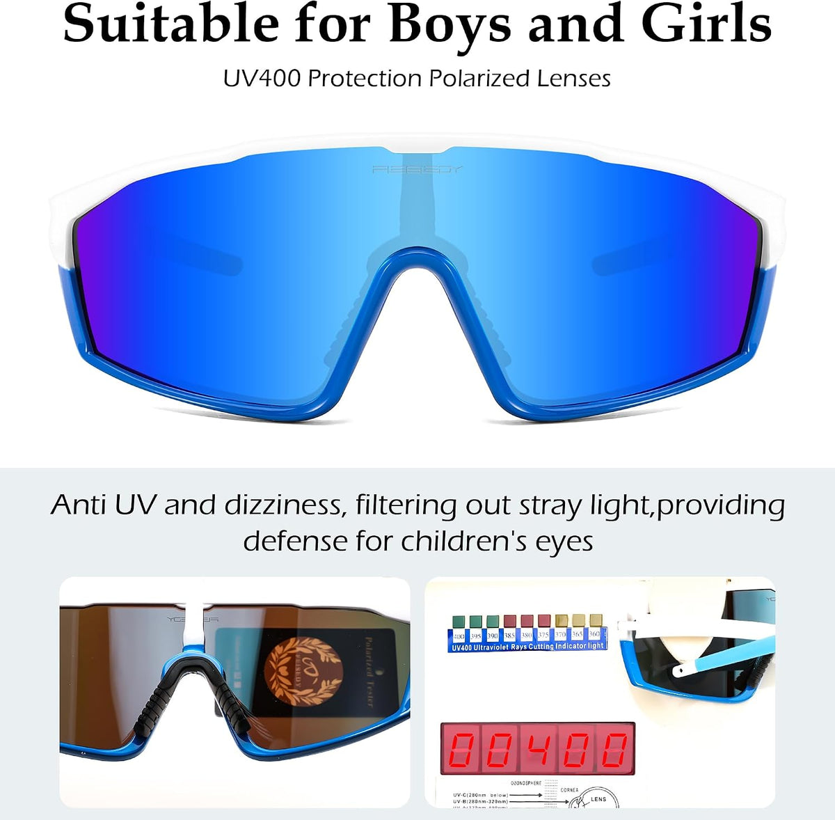 ÉÌƷͼƬ 33 | B0DFLMHFF6 | FEISEDY Kids Teens Baseball Polarized Sunglasses Lightweight TR90 Frame UV400 Sports Cycling Shades for Boys Girls B0186