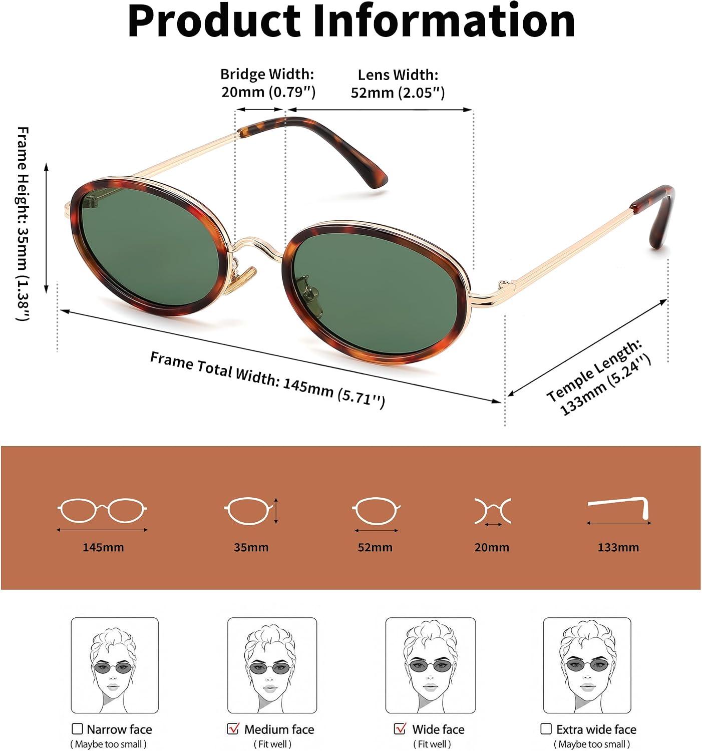 商品图片 20 | B0H2XM1HNJ | FEISEDY 90s Retro Oval Cat Eye Sunglasses UV400 Small Face B0450