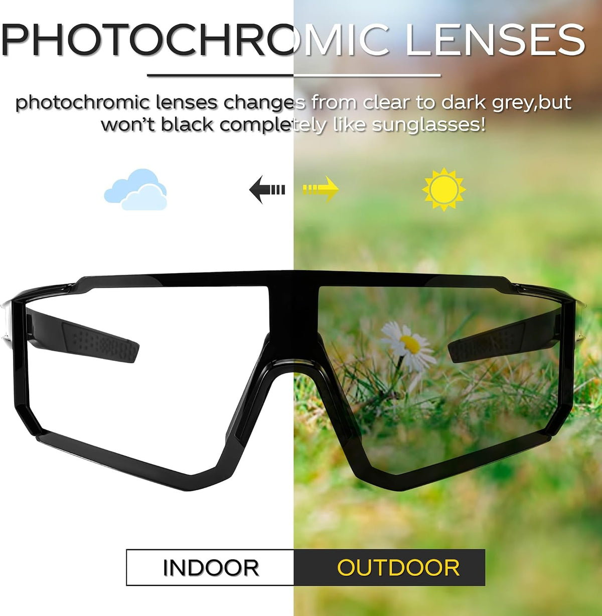 ÉÌƷͼƬ 26 | B0CWVBBLR3 | FEISEDY Photochromic Cycling Glasses for Men Women Clear Mountain Bike Sunglasses Sports Baseball B0133