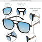 商品图片 5 | B0H2V9BFS5 | FEISEDY Retro Polarized Aviator Square Sunglasses for Women Men UV400 B0357