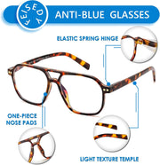 ÉÌƷͼƬ 22 | B0CND6YLGZ | FEISEDY Retro Aviator Reading Glasses Square Readers for Women Men B0068