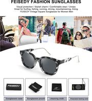 ÉÌƷͼƬ 6 | B08KXMJ9LV | FEISEDY Square Polarized Sunglasses Women Men Retro Trendy Shades UV400 Lenses B2624