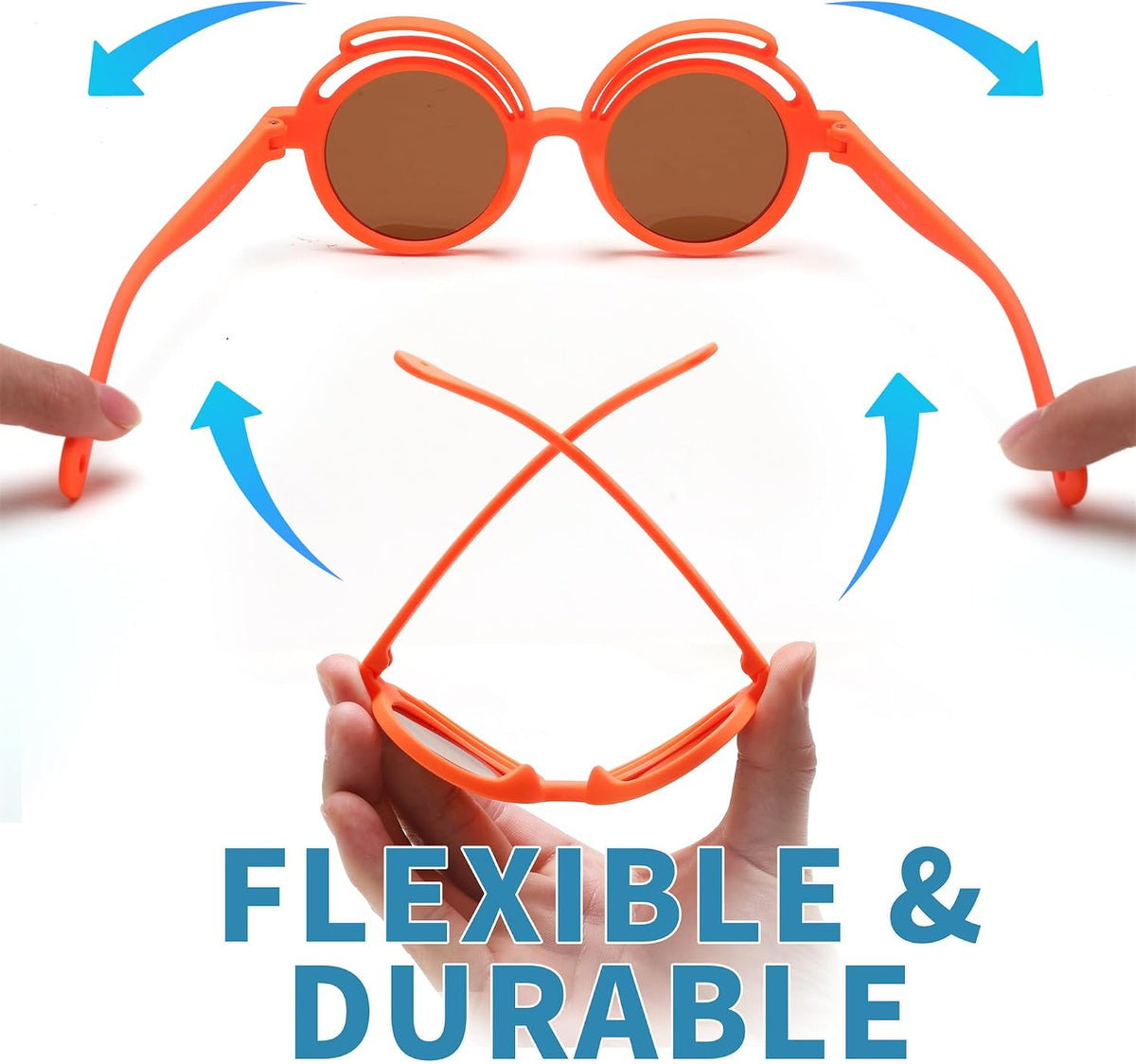 ÉÌƷͼƬ 34 | B0CQBTQZFP | FEISEDY Baby Polarized Round Sunglasses Flexible Rubber Shades with Strap for Infant Toddler Newborn Age 0-24 Months B0060