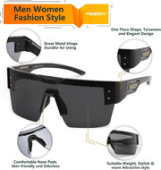 ÉÌƷͼƬ 23 | B0D4Y6RY37 | FEISEDY Sunglasses Men Women, Big Oversized Square Frame,UV400 Mirrored Sun Glasses, Cycling Driving Fishing Hiking B0064