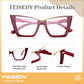 商品图片 36 | B0DGX4KTLX | FEISEDY Fashion Cat Eye Blue Light Blocking Glasses for Women Fake Retro Eyeglasses Oversized Stylish Eyewear Frame B0240