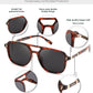 商品图片 26 | B0H2V9BFS5 | FEISEDY Retro Polarized Aviator Square Sunglasses for Women Men UV400 B0357