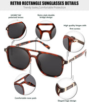 ÉÌƷͼƬ 26 | B0H2V9BFS5 | FEISEDY Retro Polarized Aviator Square Sunglasses for Women Men UV400 B0357