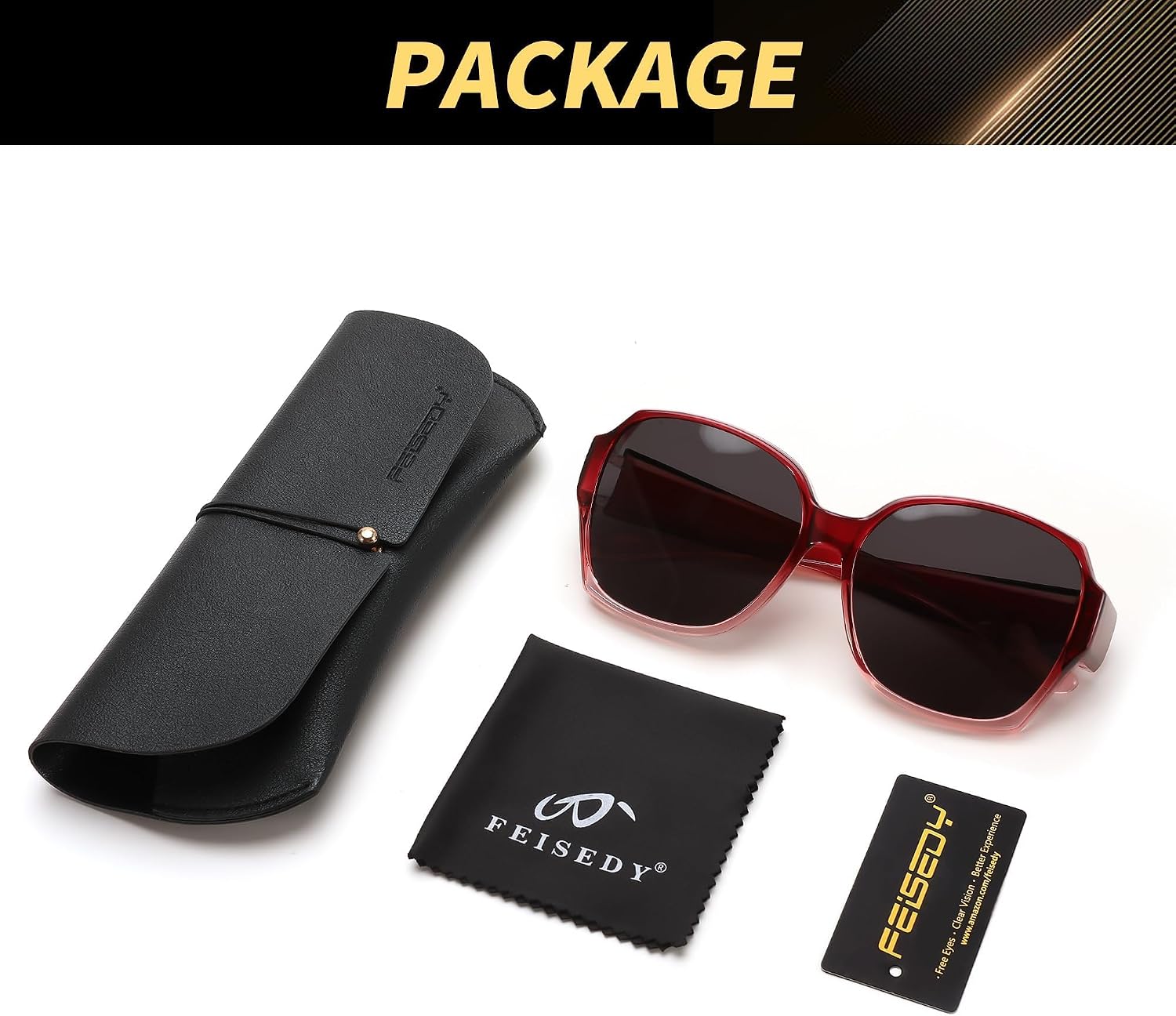 商品图片 15 | B0CPJ88KXS | FEISEDY Fit Over Glasses Sunglasses Polarized for Women Sunglasses Over Prescription Glasses Oversized UV Protection B1114