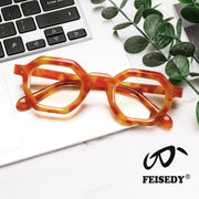ÉÌƷͼƬ 5 | B0CSSL3RWH | FEISEDY Retro Octagon Blue Light Glasses for Women Men Vintage Polygon Anti Glare Eyeglasses B0102