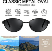 ÉÌƷͼƬ 10 | B0GVDQNHD2 | FEISEDY Oval Metal Sunglasses for Women and Men, Classic UV400 Protection Shades Retro Trendy Driving Fishing Eyewear B0430
