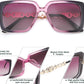 商品图片 39 | B08HVPGJW5 | FEISEDY Sunglasses Womens Trendy, Oversized Square Shades, Pearl Inlay Cat Eye Frame UV400 Protection B2625