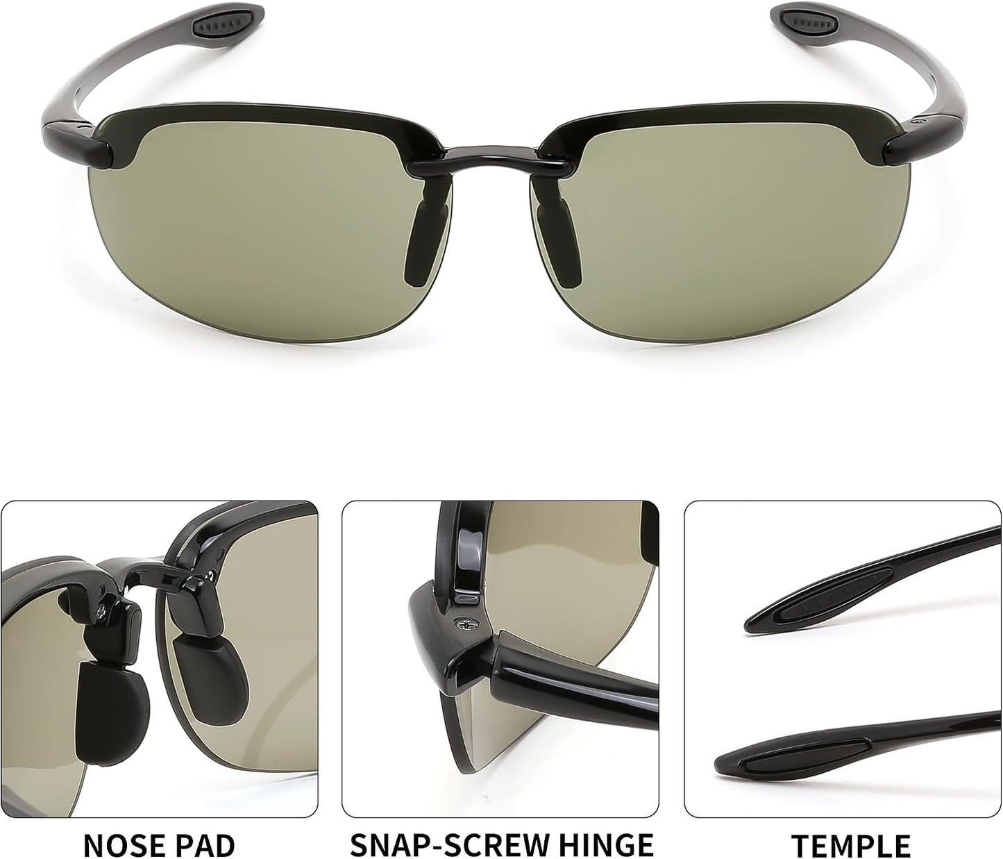 商品图片 22 | B0FY1FT8ZN | FEISEDY Sports Sunglasses for Men Women TR90 Rimless Frame for Running Fishing Driving B0349