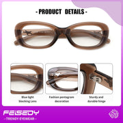 ÉÌƷͼƬ 6 | B0DD6M5F2B | FEISEDY Retro Oval Blue Light Blocking Glasses for Women Nerd Fake Glasses Y2k Small Eyewear Frame B0229