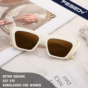 ÉÌƷͼƬ 18 | B0BFJ162P8 | FEISEDY Retro Sunglasses for Women Men Vintage Cat Eye Fashion Metal Square 70s Frame Classic UV Protection Sun Glasses B2966