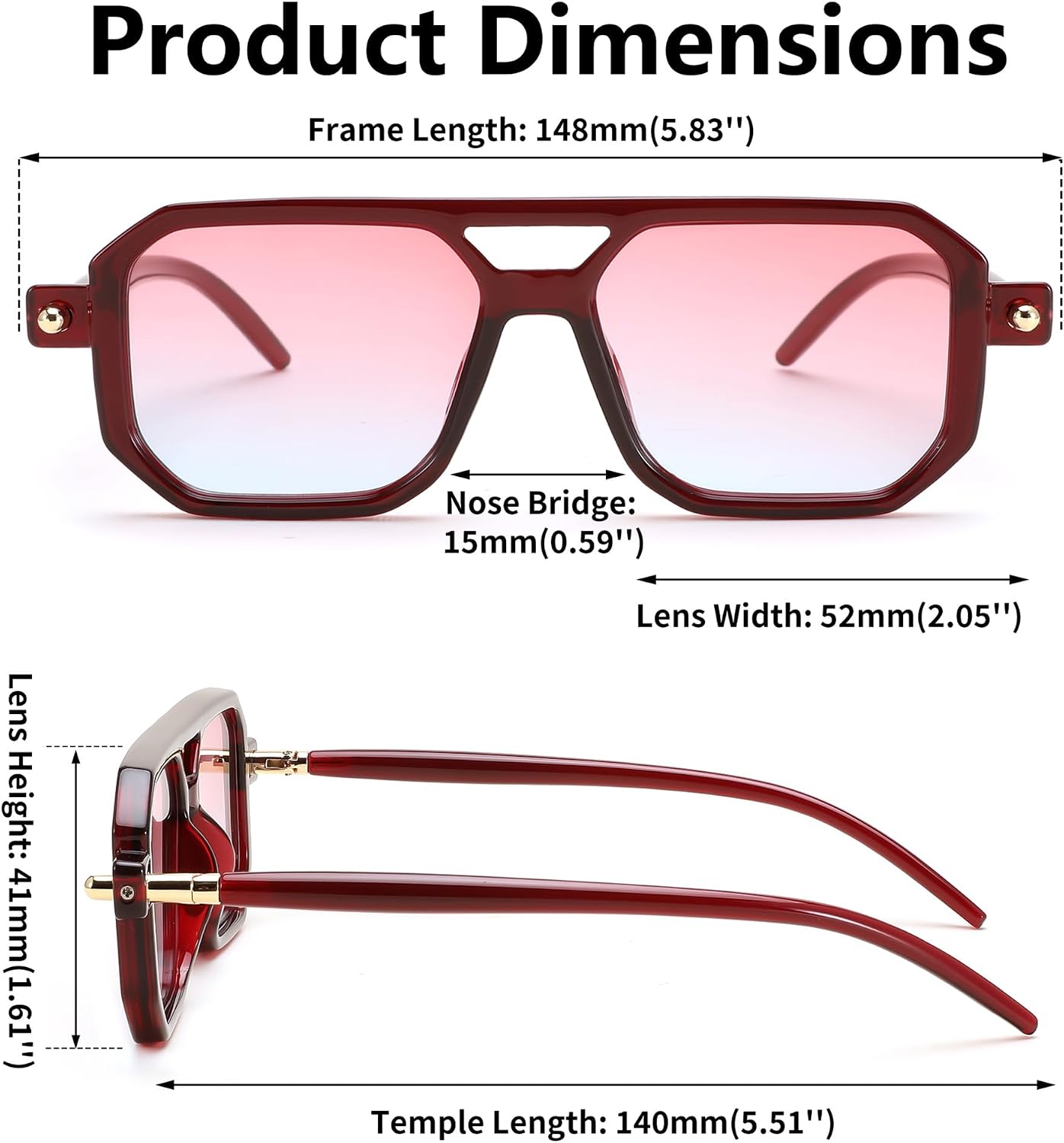 商品图片 144 | B09YTJ4FQZ | FEISEDY Vintage Square 70s Flat Aviator Sunglasses Women Men Classic Retro Stylish Frame UV400 Sunglasses B2622