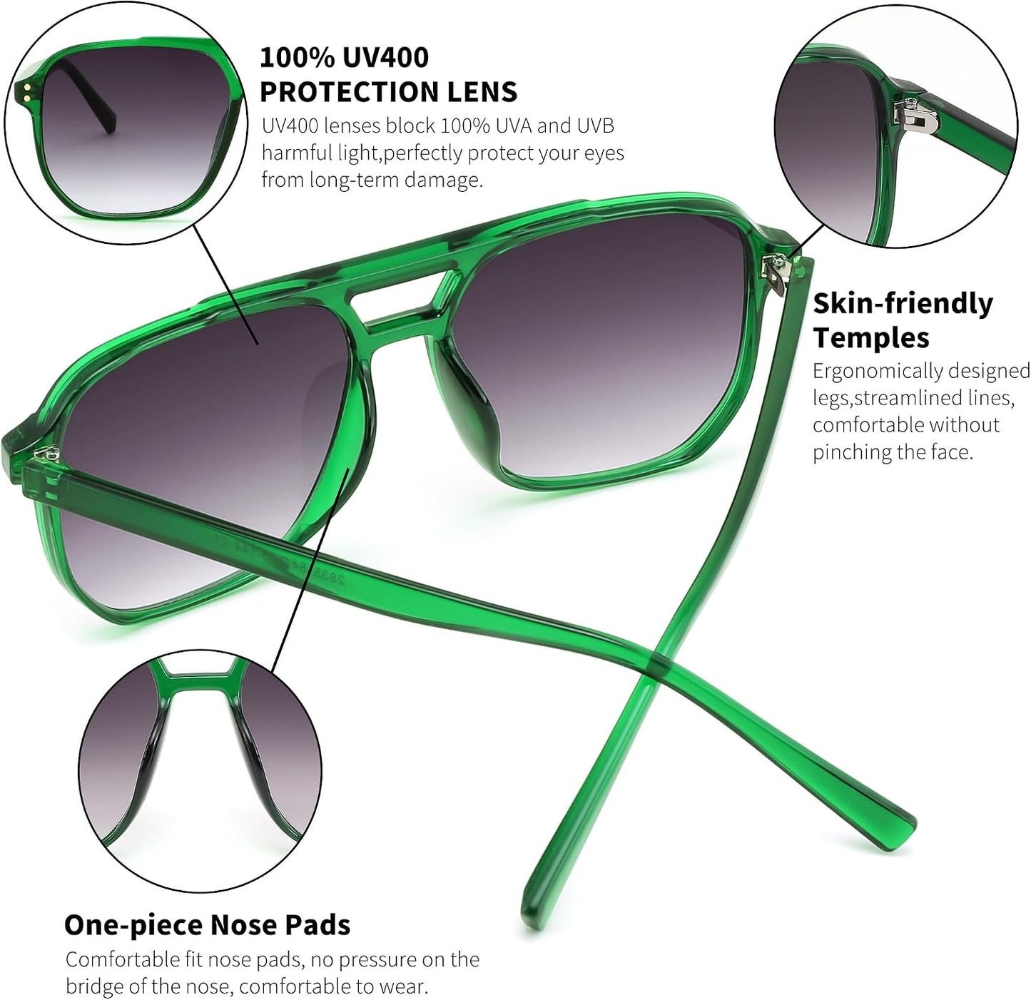 商品图片 99 | B09J8999GR | FEISEDY Retro Square Aviator Sunglasses Women Men 70s Vintage Trendy Plastic Frame Sun Glasses B2835