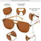 商品图片 33 | B0H2V9BFS5 | FEISEDY Retro Polarized Aviator Square Sunglasses for Women Men UV400 B0357
