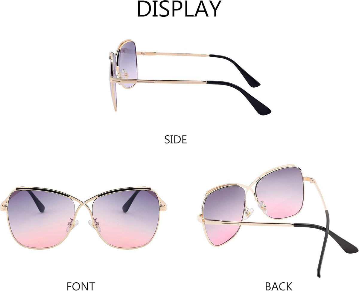 ÉÌƷͼƬ 27 | B08SJ7XN69 | FEISEDY Womens Cute Sunglasses Oversized Butterfly X Shape Design Cateye Lady Sunglasses B2738