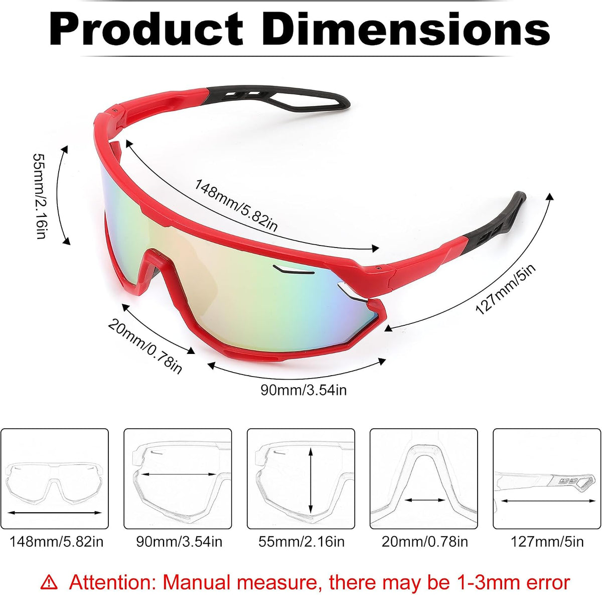 ÉÌƷͼƬ 27 | B0CNGK88DC | FEISEDY Sport Sunglasses for Men Women, Cycling Glasses with UV Protection, for Baseball, Ski, Runing, Golf B0082