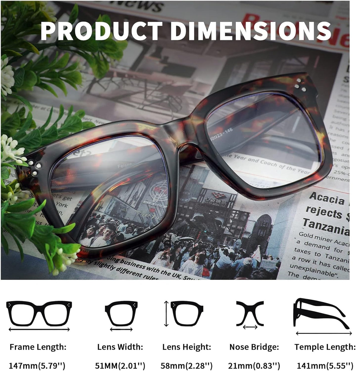 ÉÌƷͼƬ 10 | B08ZMQDX5J | FEISEDY Women Men Blue Light Blocking Glasses Frame Oversized Designer Luxury Square Eyewear B2695-FF