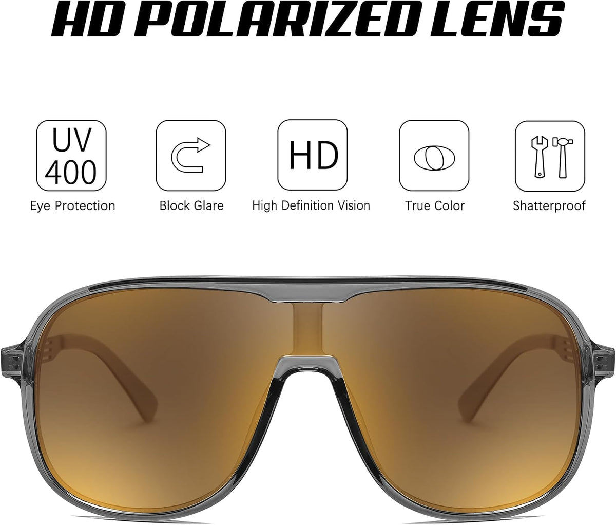 ÉÌƷͼƬ 20 | B0DSV55WLM | FEISEDY Polarized Sunglasses Men Women Mirrored One Piece Lens B0277
