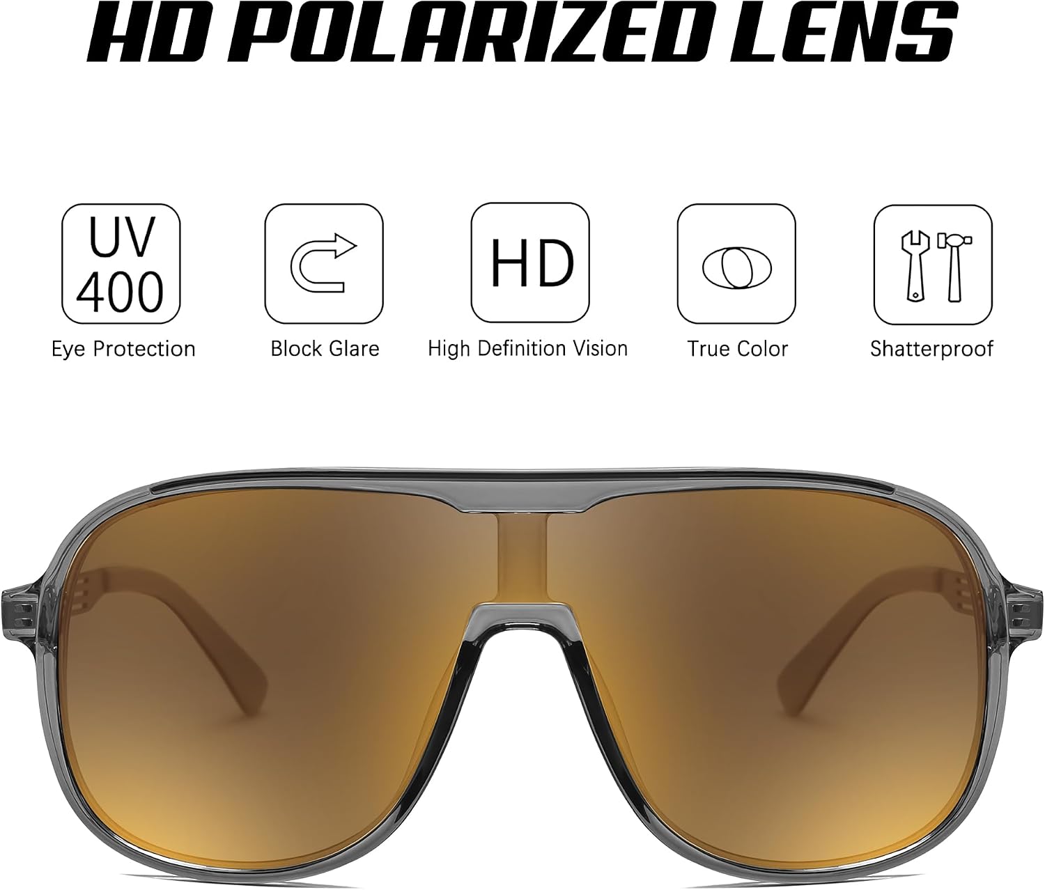 商品图片 20 | B0DSV55WLM | FEISEDY Polarized Sunglasses Men Women Mirrored One Piece Lens B0277