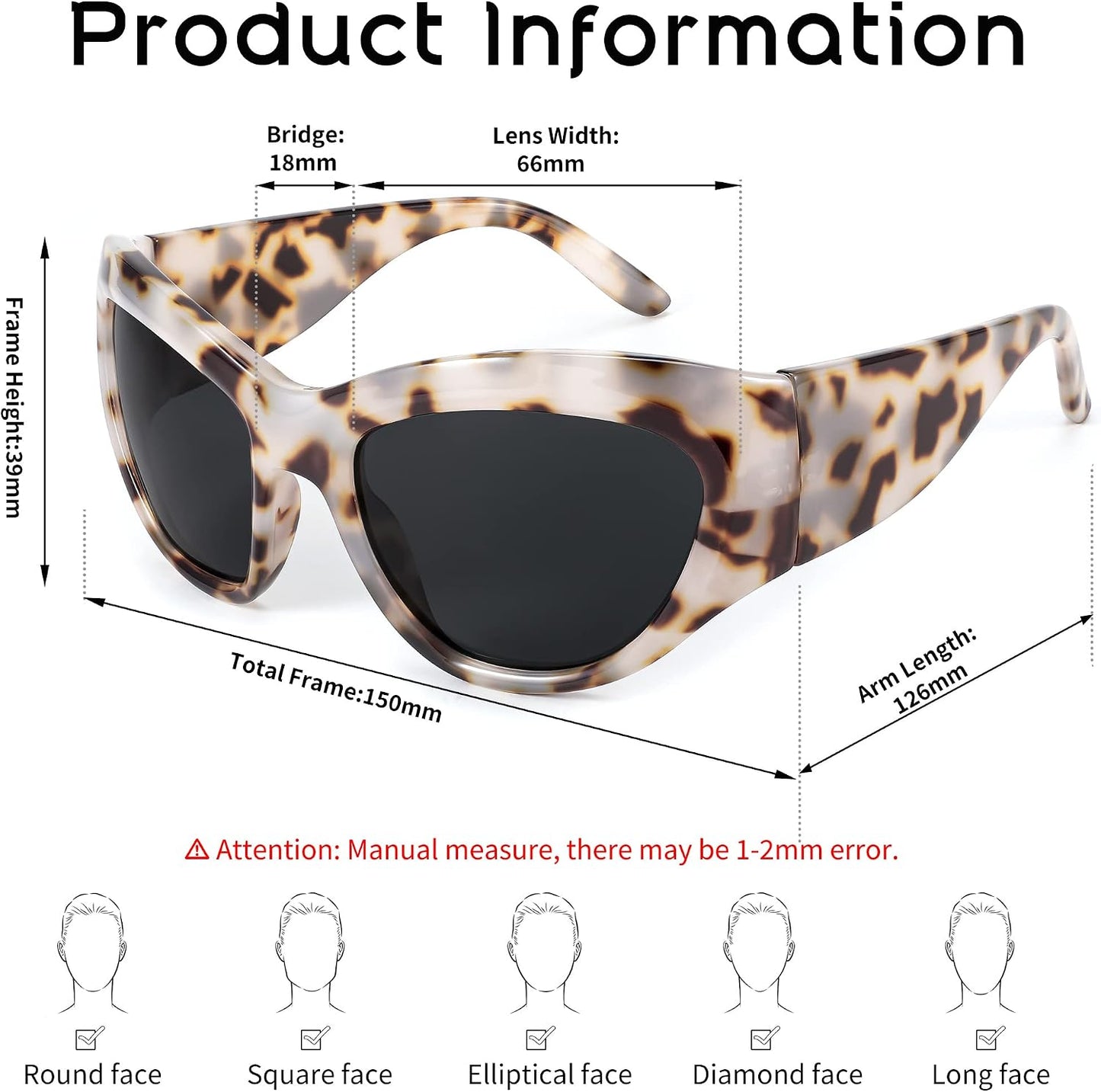 商品图片 22 | B0BQBWYZF6 | FEISEDY Trendy Y2k Sunglasses Women Men Oversized Shield Sunglasses Fashion Wrap Around Futuristic Glasses B2359