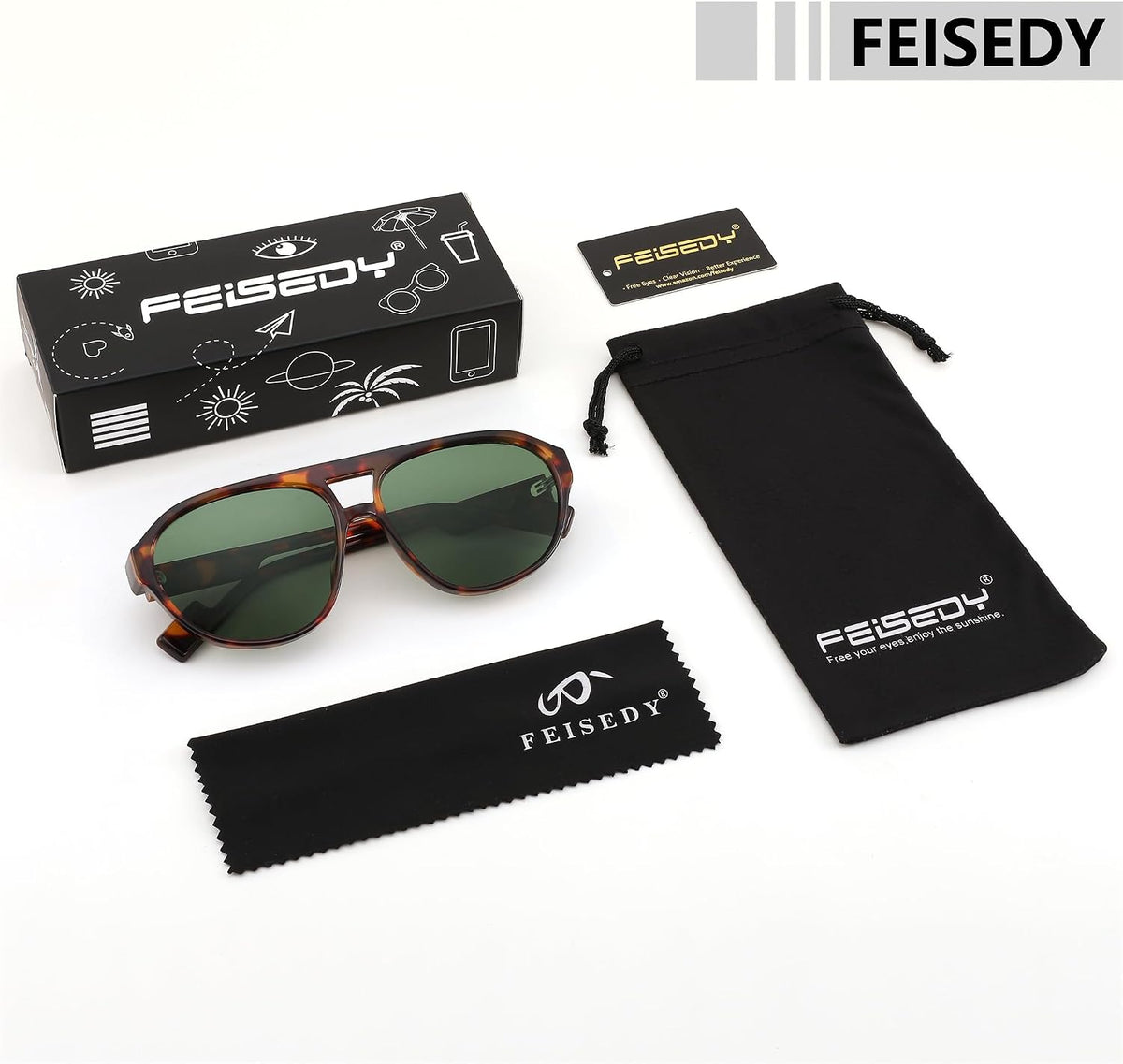 ÉÌƷͼƬ 6 | B0C56XTXBV | FEISEDY Sunglasses Women Men Polarized, Small 70s Aviator Frame, Retro Vintage Sun Glasses B2373