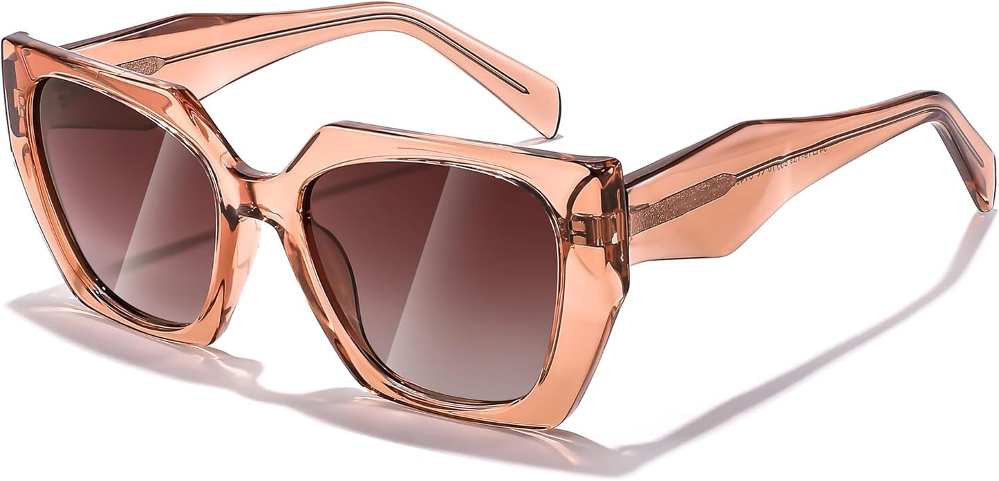 商品图片 49 | B0CNCTSQ2Z | FEISEDY Trendy Polarized Sunglasses, Oversized Irregular TR Frame for Women Men, Retro Shades UV400 B0016