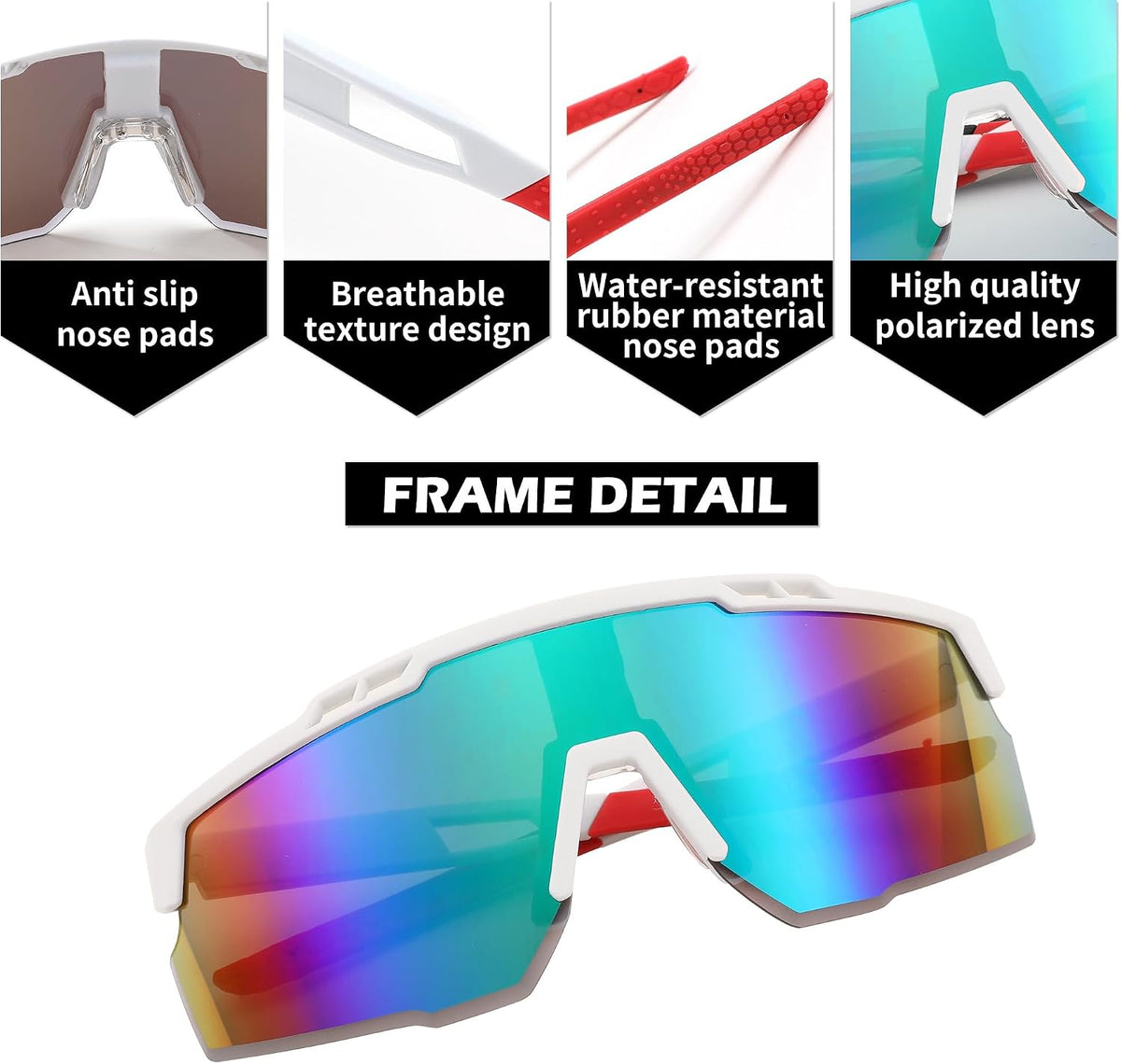 ÉÌƷͼƬ 11 | B0CBRSHNT3 | FEISEDY Sports Sunglasses for Men and Women, UV400 Protection Cycling Goggles Golf Baseball Driving Fishing B0022