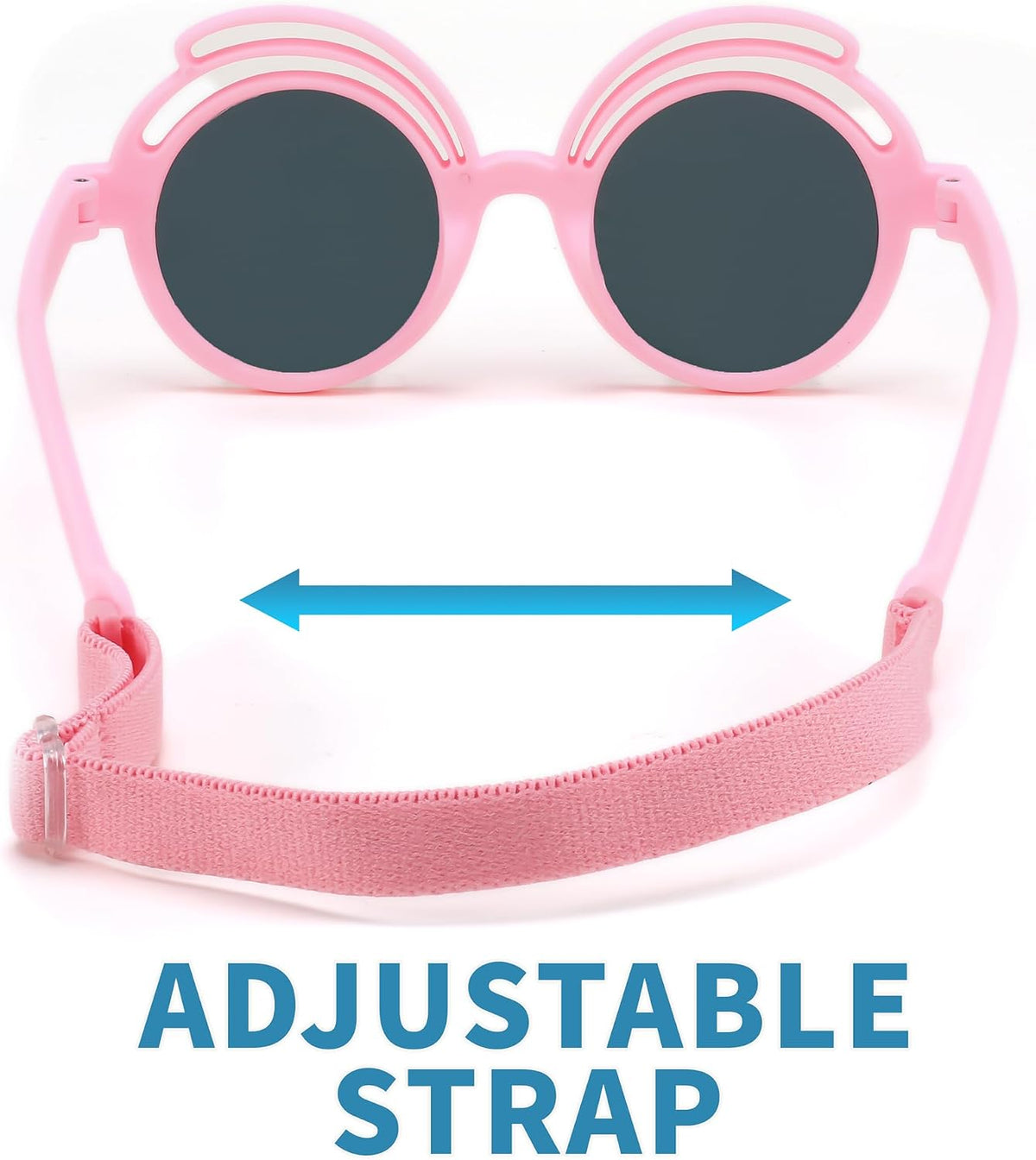 ÉÌƷͼƬ 44 | B0CQBTQZFP | FEISEDY Baby Polarized Round Sunglasses Flexible Rubber Shades with Strap for Infant Toddler Newborn Age 0-24 Months B0060