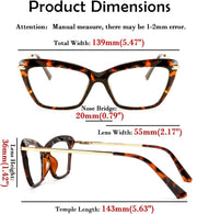 ÉÌƷͼƬ 23 | B088WVS65H | FEISEDY Crystal Cat Eye Reading Glasses Blue Light Blocking Reader Anti Eyestrain Glasses B2596 Champagne 1.75x
