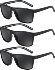 3pack-black+black+black / 60 Millimeters | B0F8J1C892 | FEISEDY Polarized Sunglasses for Men and Women Lightweight Frame Sun Glasses with UV400 Protection for Driving Fishing B0301