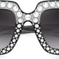 商品图片 23 | B0CFHLB4YT | FEISEDY Kids Sunglasses for Girls Oversized Square Sparkling Party Sun Glasses Lightweight Fashion Shades B0053