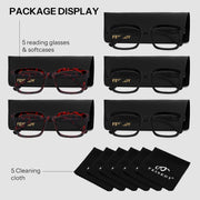 ÉÌƷͼƬ 26 | B0F7HQL9ND | FEISEDY 6/5 Pack Classic Reading Glasses Rectangular Readers B0297