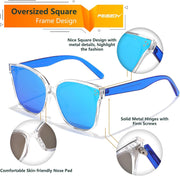 ÉÌƷͼƬ 79 | B0871BKMTN | FEISEDY Oversized Polarized Sunglasses - UV400 Protection, Square Fashion Sun Glasses for Outdoor & Daily B2600