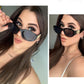 商品图片 4 | B0B5V7T75J | FEISEDY Retro Trendy Rectangle Sunglasses Women Men Narrow Shades B2322