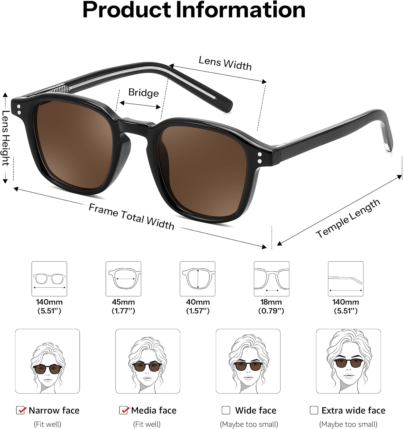 商品图片 6 | B0FHKKRN89 | FEISEDY Retro Square Sunglasses Women Men Vintage Trendy Shades UV400 Protection B0306