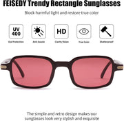 ÉÌƷͼƬ 11 | B0H1B921MS | FEISEDY Trendy Rectangle Sunglasses Womens Mens Narrow Square Shades B0449