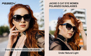 ÉÌƷͼƬ 92 | B07M9V125F | FEISEDY Polarized Vintage Sunglasses American Womens Square Jackie O Cat Eye Sunglasses B2451